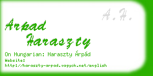 arpad haraszty business card